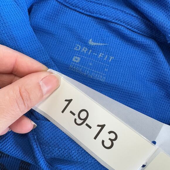 Nike Hoodie Womens Medium Blue Dri Fit Just Do It Therma Pullover - Picture 3 of 8